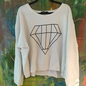 Wild fox white diamond sweatshirt